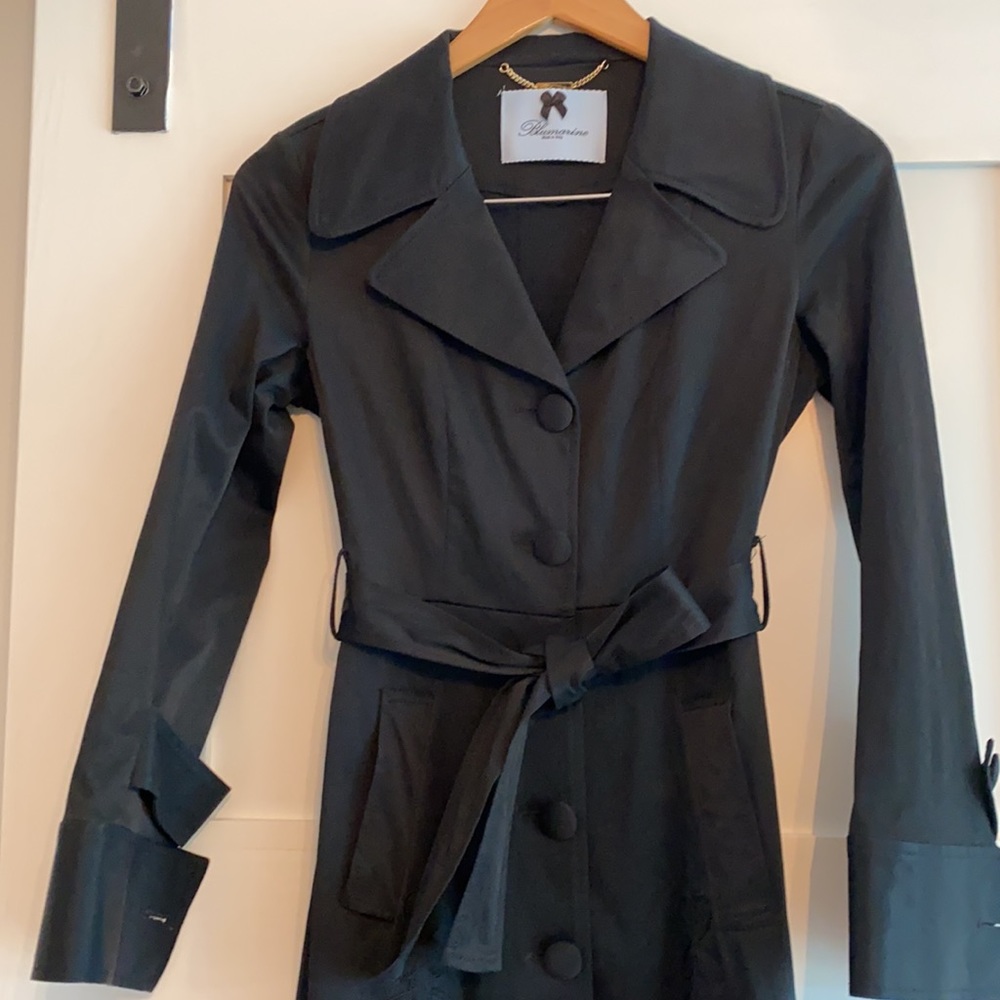 NWT.  Gorgeous Blumarine black coat w/ lace inset